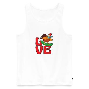Chicken snowboarding snowboarder winter snow - Men's Premium Organic Tank Top - white - Front - AI Model Male 178 light (178cm)