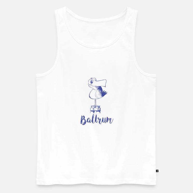 Baltrum Moewe - Männer Premium Bio Tank Top - Weiß