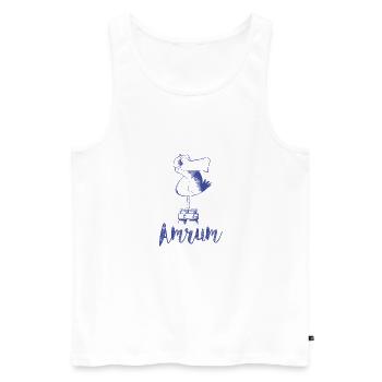 Amrum Moewe - Men's Premium Organic Tank Top - white - Front - AI Model Male 178 light (178cm)