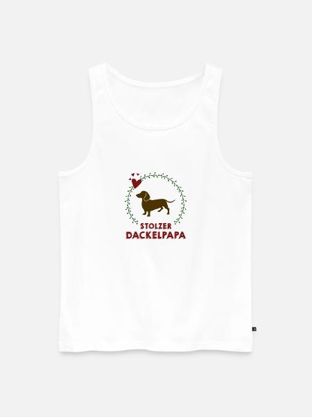 Stolzer Dackelpapa - Männer Premium Bio Tank Top - Weiß