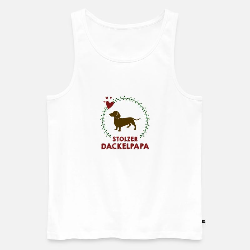 Stolzer Dackelpapa - Männer Premium Bio Tank Top - Weiß