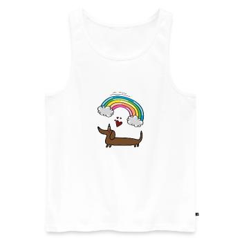 Einhorndackel - Männer Premium Bio Tank Top - Weiß - Vorne - AI Model Male 178 light (178cm)