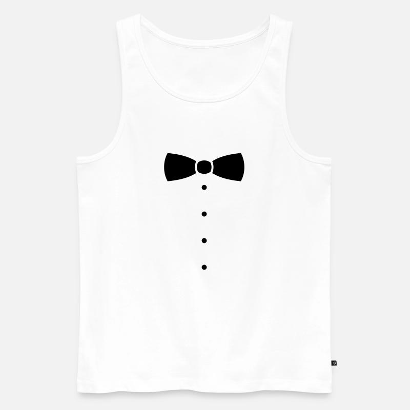 Fliege oder Krawatte Kostüm. - Männer Premium Bio Tank Top - Weiß