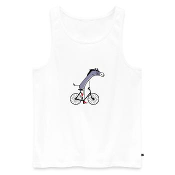 Esel fährt Fahrrad - Männer Premium Bio Tank Top - Weiß - Vorne - Michal (187cm)