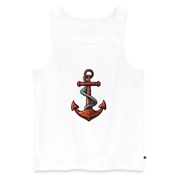 Anchor Icon Harbor - Men's Premium Organic Tank Top - white - Front - AI Model Male 178 light (178cm)