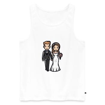 Marié Mariage Marié Marié - Débardeur bio Premium Homme - blanc - Devant - AI Model Male 178 light (178cm)