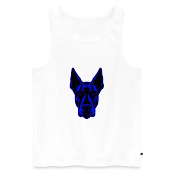 Doberman chien Portrait d’animal - Débardeur bio Premium Homme - blanc - Devant - Michal (187cm)