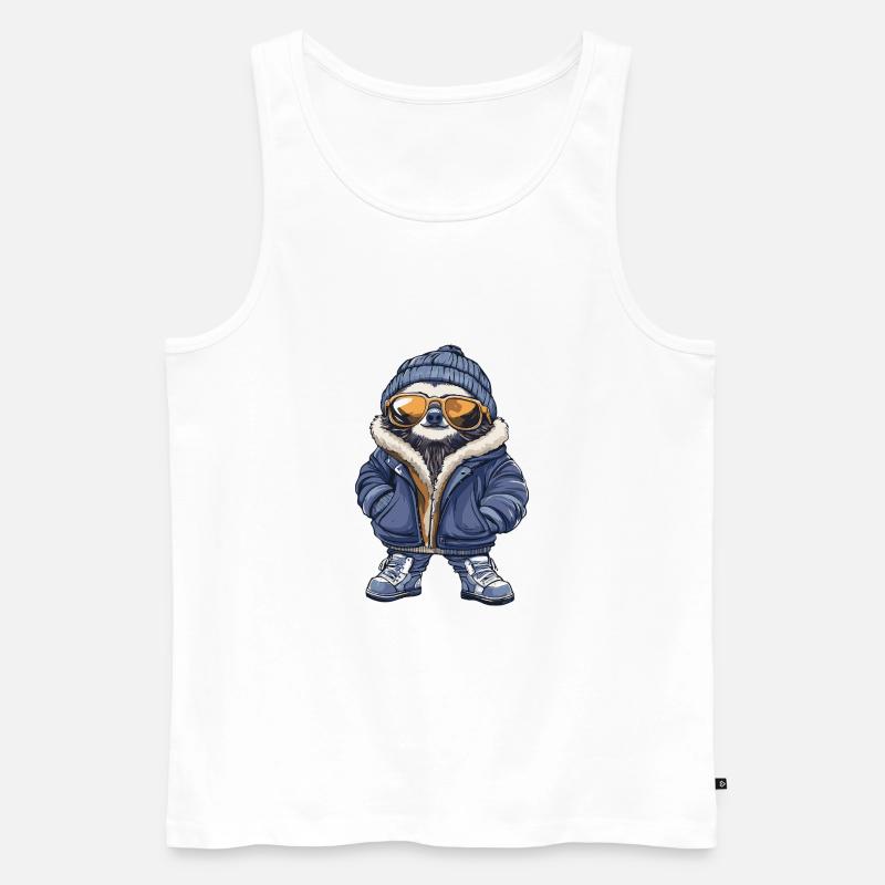 Sloth Cool Comic - Men's Premium Organic Tank Top - white