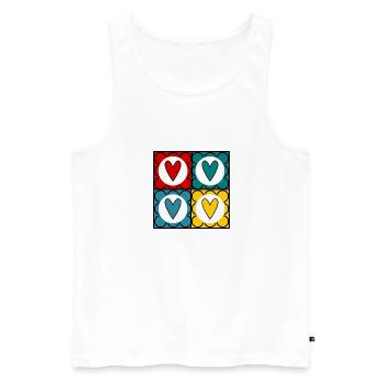 HEILIGER VALENTINSTAG. ICH LIEBE DICH. ICH LIEBE DICH. LIEBE. LIEBE - Männer Premium Bio Tank Top - Weiß - Vorne - Michal (187cm)