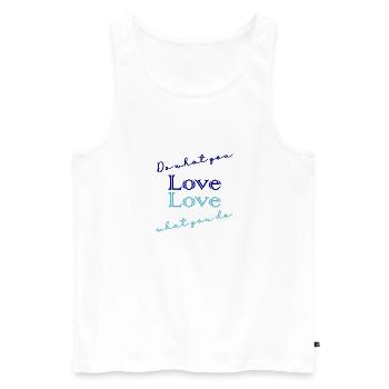 QUOTE,QUOTES,MESSAGE, MESSAGE,HUMOR - Men's Premium Organic Tank Top - white - Front - AI Model Male 178 light (178cm)