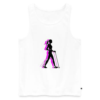 Marche Nordique Femme Icône - Débardeur bio Premium Homme - blanc - Devant - Michal (187cm)
