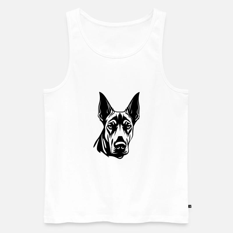 Doberman Hund Kopf - Männer Premium Bio Tank Top - Weiß