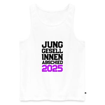 Junggesellinnenabschied 2025 Jga - Männer Premium Bio Tank Top - Weiß - Vorne - Michal (187cm)