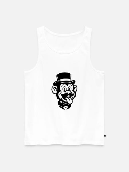 Affe Bräutigam Comic - Männer Premium Bio Tank Top - Weiß