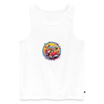 Trout on the colorful color wheel - Men's Premium Organic Tank Top - white - Front - AI Model Male 178 light (178cm)