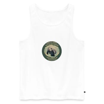 Sei Du selbst oder sei ein Manatee Lebensweisheit - Männer Premium Bio Tank Top - Weiß - Vorne - AI Model Male 178 light (178cm)