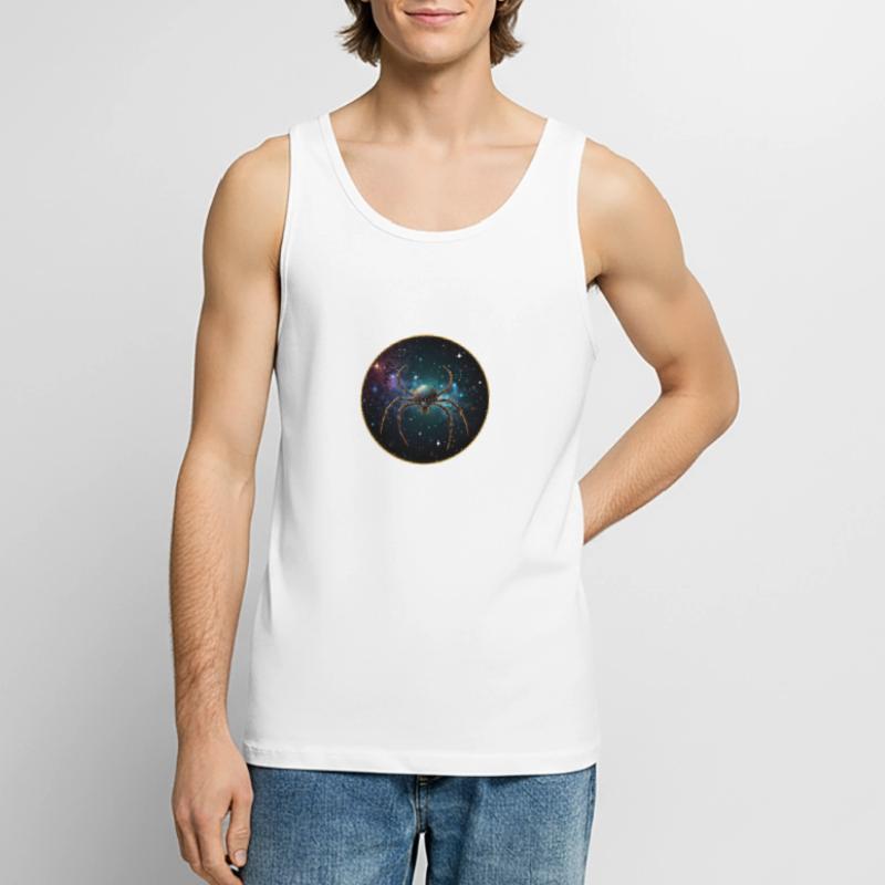 Araignée de l’espace dans l’espace en orbite Débardeur bio Premium Homme