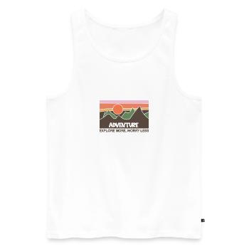 Mountains Climbers Nature Adventure - Men's Premium Organic Tank Top - white - Front - AI Model Male 178 light (178cm)