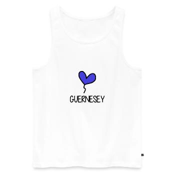 GUERNSEY - Men's Premium Organic Tank Top - white - Front - AI Model Male 178 light (178cm)