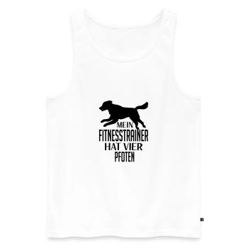 Fitness Hundesport Sport Hundespruch Training Hund - Männer Premium Bio Tank Top - Weiß - Vorne - Michal (187cm)