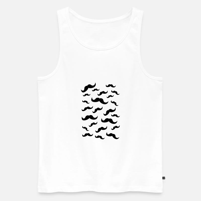 Schnurrbärte - Männer Premium Bio Tank Top - Weiß