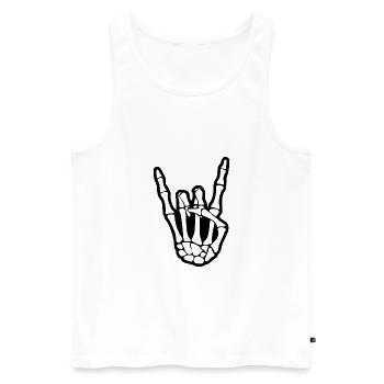 Skeleton rock hand - Men's Premium Organic Tank Top - white - Front - AI Model Male 178 light (178cm)