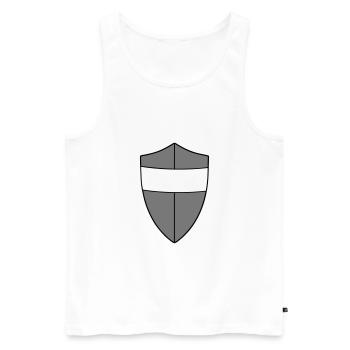 Schild - Männer Premium Bio Tank Top - Weiß - Vorne - AI Model Male 178 light (178cm)