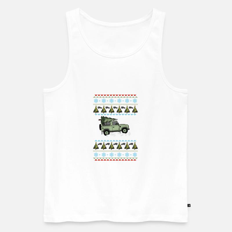 Defender 90 - Weihnachtsbaum - Männer Premium Bio Tank Top - Weiß