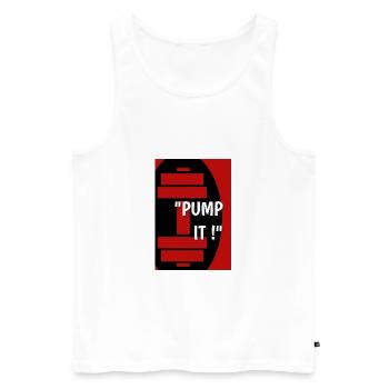 Pump It! - Men's Premium Organic Tank Top - white - Front - AI Model Male 178 light (178cm)