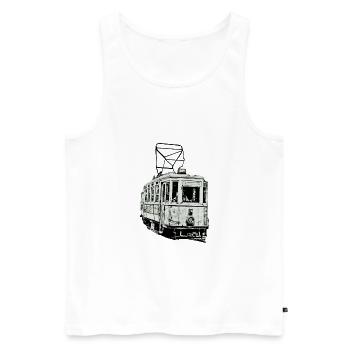 Tram Strassenbahn Train - Männer Premium Bio Tank Top - Weiß - Vorne - Michal (187cm)