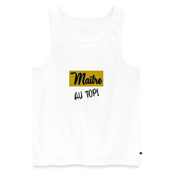 MASTER - Men's Premium Organic Tank Top - white - Front - Michal (187cm)