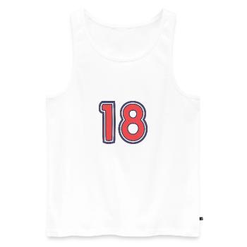 18. 18 YEARS OLD - Men's Premium Organic Tank Top - white - Front - AI Model Male 178 light (178cm)