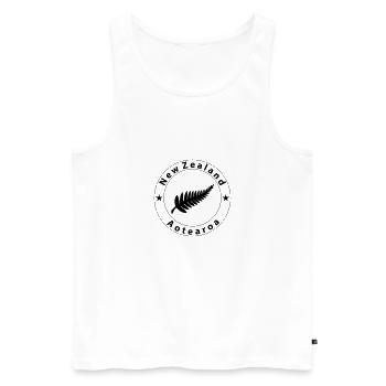 New Zealand Wappen - Débardeur bio Premium Homme - blanc - Devant - AI Model Male 178 light (178cm)