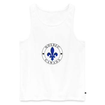 Quebec - Männer Premium Bio Tank Top - Weiß - Vorne - AI Model Male 178 light (178cm)