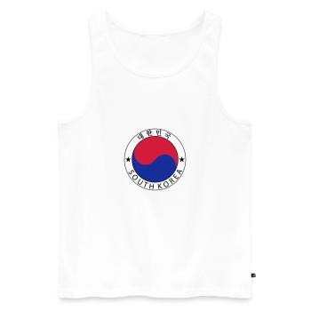 South Korea - Männer Premium Bio Tank Top - Weiß - Vorne - AI Model Male 178 light (178cm)