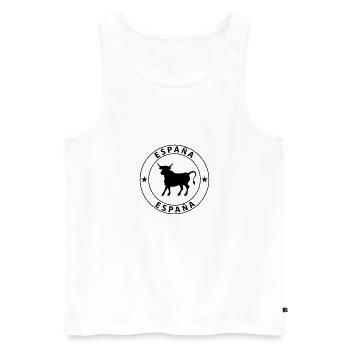 Spain Bull - Männer Premium Bio Tank Top - Weiß - Vorne - AI Model Male 178 light (178cm)