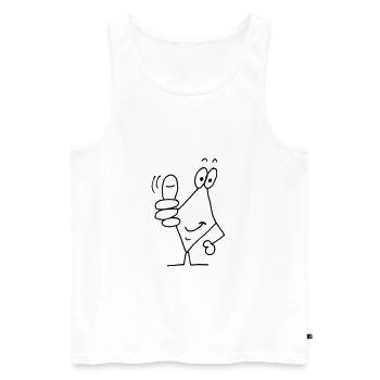 pouces vers le haut - Débardeur bio Premium Homme - blanc - Devant - AI Model Male 178 light (178cm)