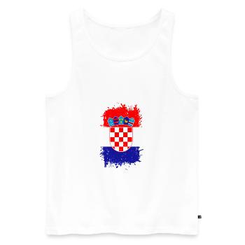 Kroatien - Männer Premium Bio Tank Top - Weiß - Vorne - Michal (187cm)