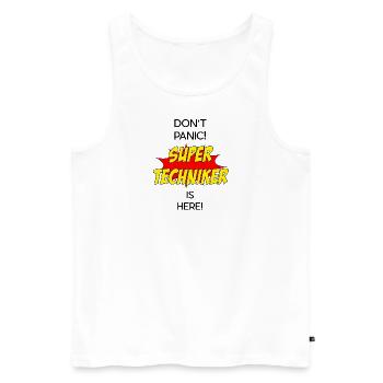 Super Techniker / Super Technician - Männer Premium Bio Tank Top - Weiß - Vorne - Michal (187cm)