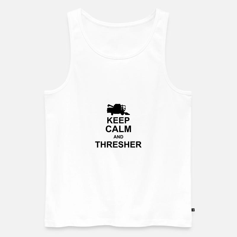 keep calm and thresher kg10 - Männer Premium Bio Tank Top - Weiß