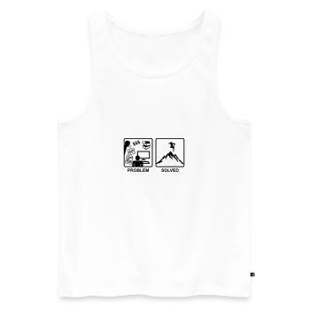 Problem Solved - Skiing - Men's Premium Organic Tank Top - white - Front - AI Model Male 178 light (178cm)