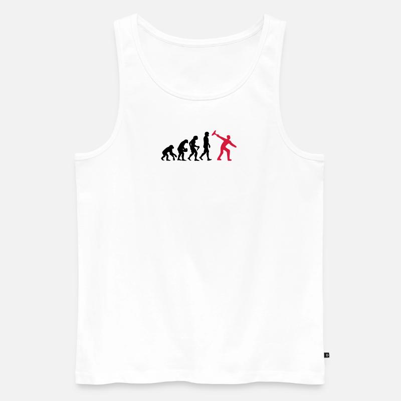Eisstock Evolution - Männer Premium Bio Tank Top - Weiß
