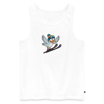 Winter Seagull Ski Hat Beanie Ski Jumping Flight Mountain - Men's Premium Organic Tank Top - white - Front - Michal (187cm)