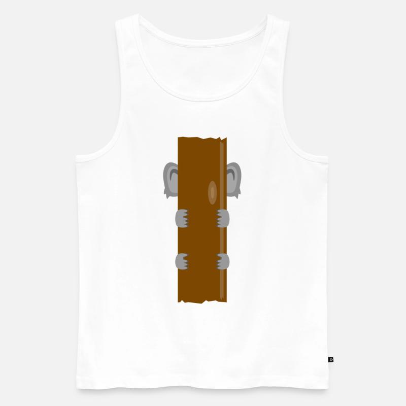 Koala hinter Baum - Männer Premium Bio Tank Top - Weiß