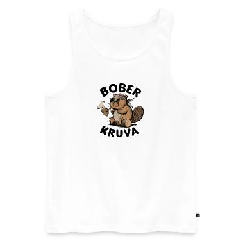 Bober der bieber - Männer Premium Bio Tank Top - Weiß - Vorne - Michal (187cm)