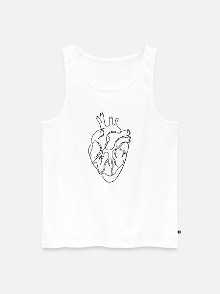 Herz Line Art - Minimalistisch - Männer Premium Bio Tank Top - Weiß