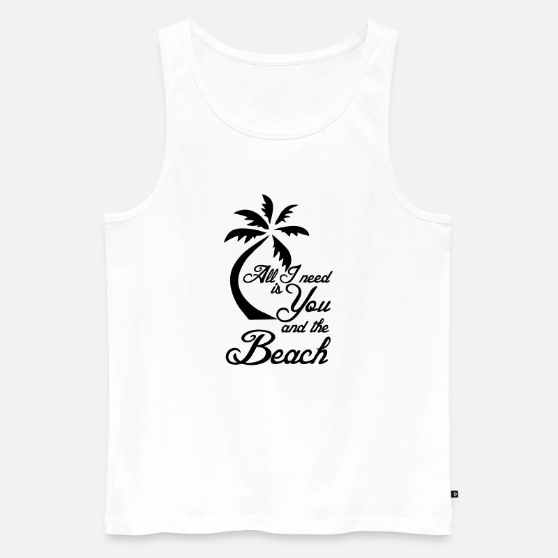 Beach Ferien Strand Urlaub Spruch Geschenk - Männer Premium Bio Tank Top - Weiß