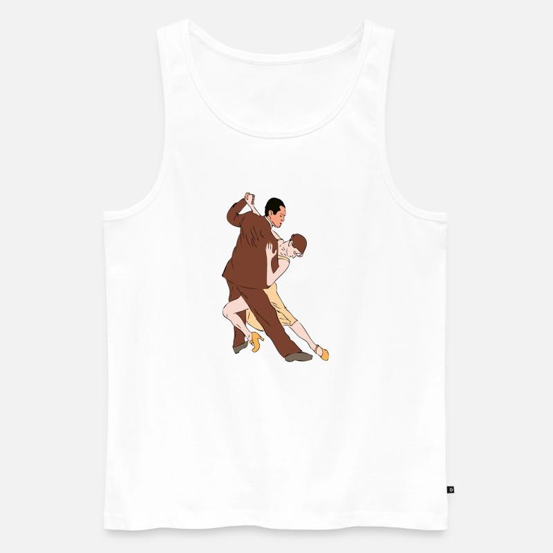 Tango Duo im Silhouette-Stil - Männer Premium Bio Tank Top - Weiß