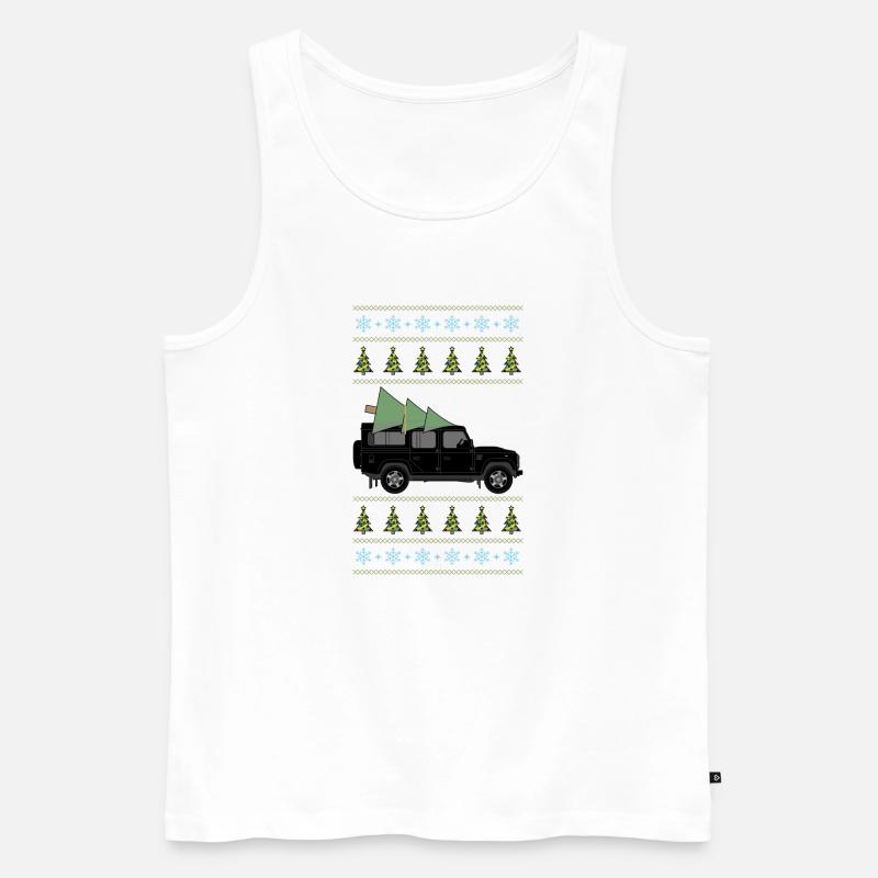 Defender 110 Black Christmas Light - Männer Premium Bio Tank Top - Weiß