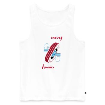 Tired! - Men's Premium Organic Tank Top - white - Front - AI Model Male 178 light (178cm)